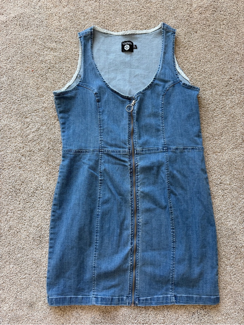 Women’s Denim Zip Front Mini Dress- Size 14